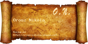 Orosz Nikola névjegykártya