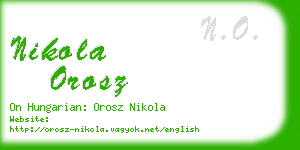 nikola orosz business card